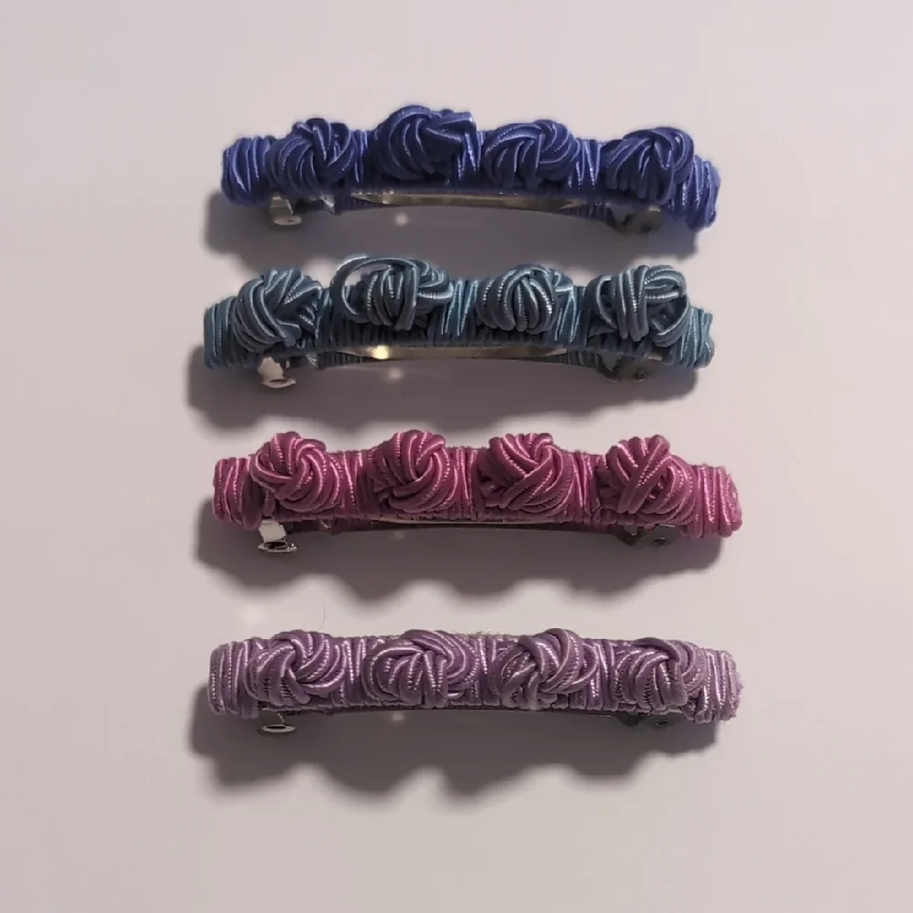 Elegant‎ Floral Hair Clip Set - Blue, Teal, Pink, Purple